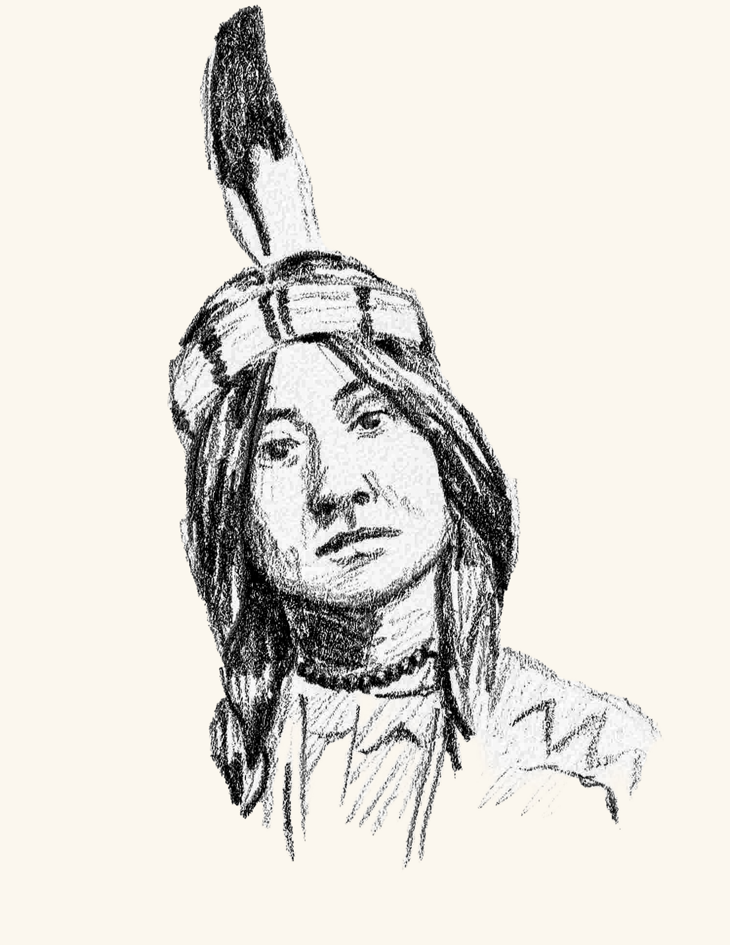 Graphite drawing, Feather and Braid